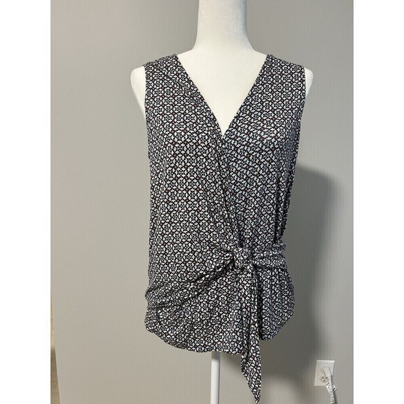 LOFT Grey Sleeveless Wrap Tank Top Medium - Picture 1 of 7